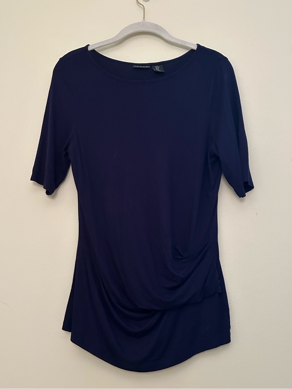 Tahari Royal Blue Draped Blouse
